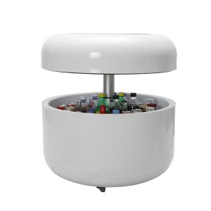 smart coffee table with built in fridge and modern LED design