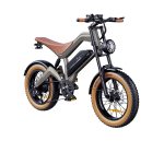 45-degree front angle of the Apex M20 E-Bike showing the 1000W motor and dual suspension.